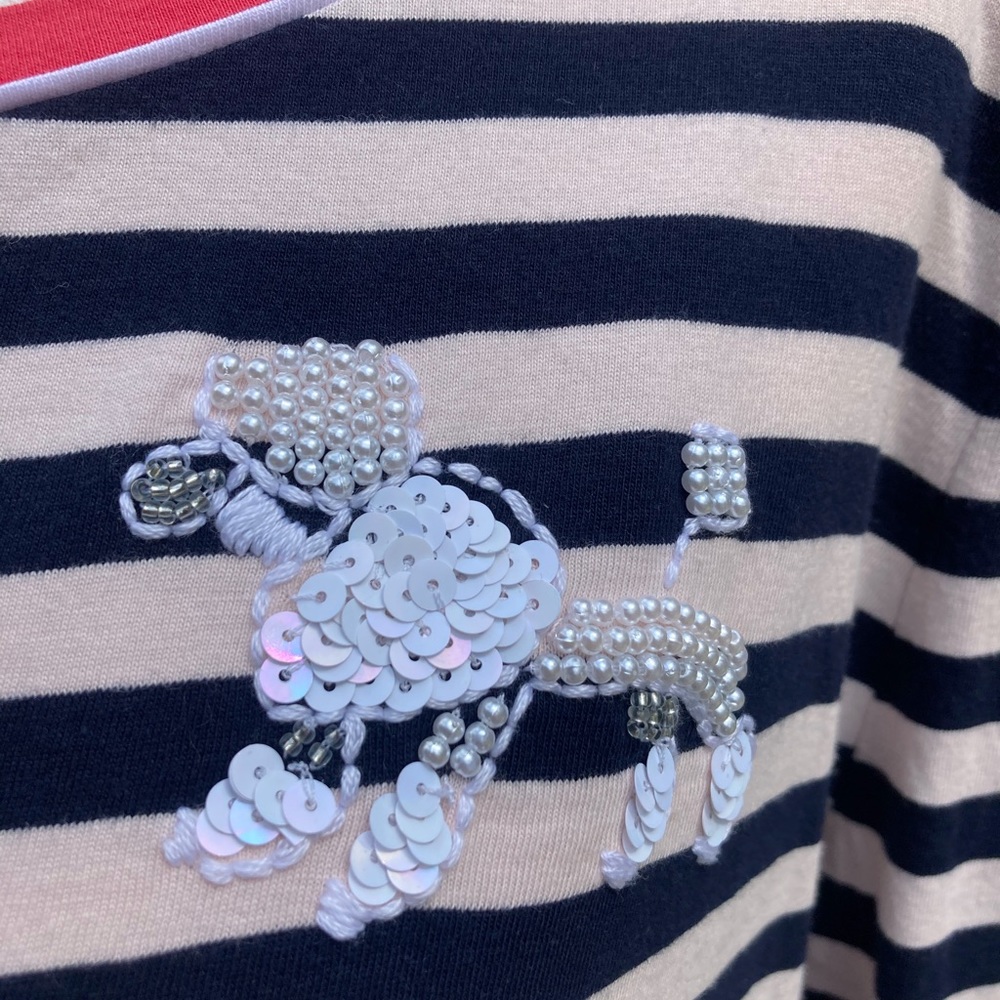 Talbots blue and white striped tee - Picture 3 of 6